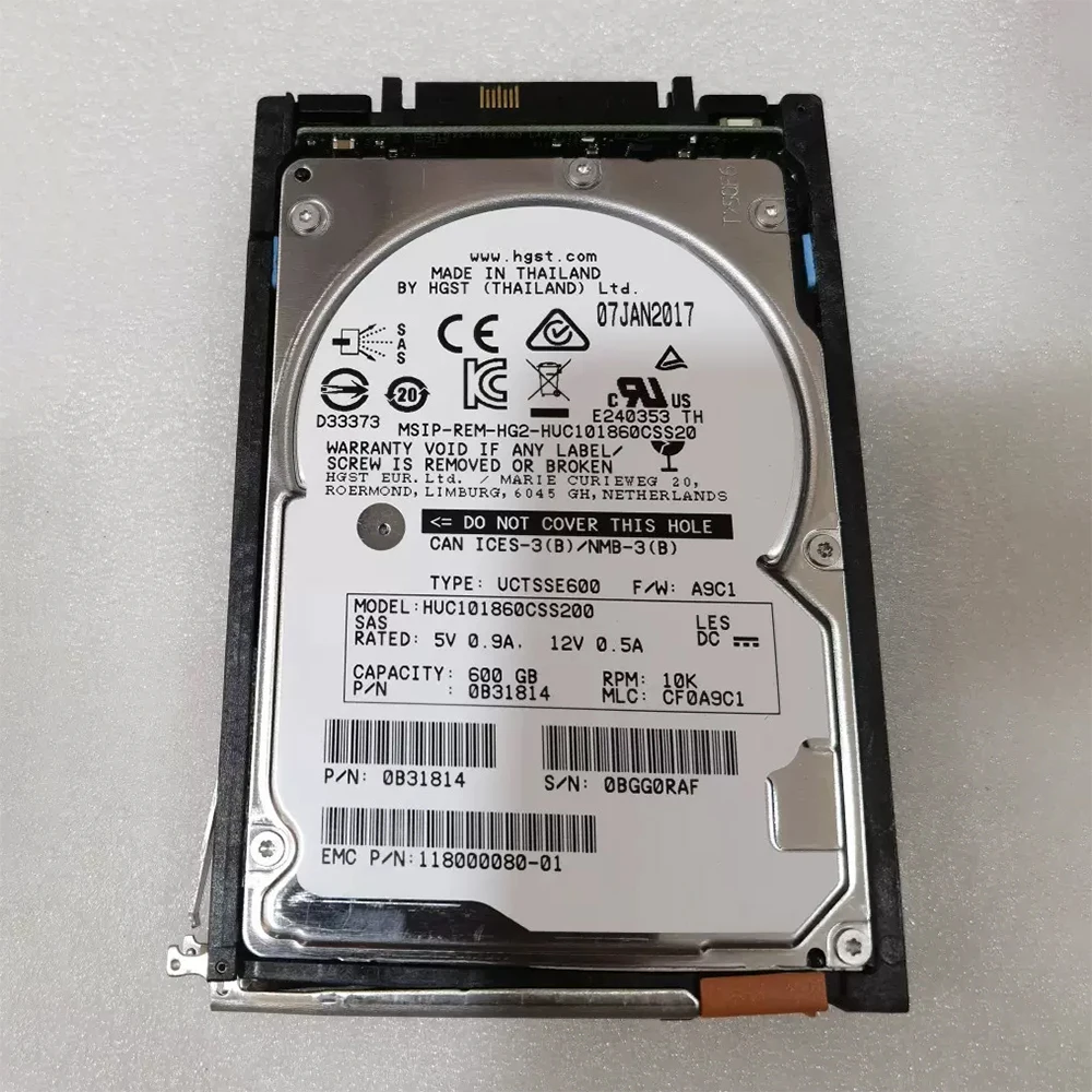 For EMC VNX 2.5'' 600G 10K Hard Disk 005051466 HUC101860CSS200 0B31814 HDD