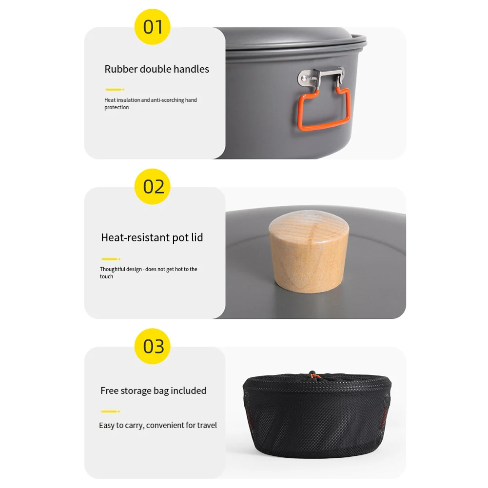 

Aluminum Pot For Picnics Stewing Pot Dual Use Pot As Shown In The Picture Boil Pot Compact For Storage Easy To Operate