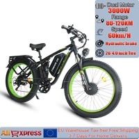 V3 E-Bike 3000W High-power Motor 52V25AH All-Terrain Hydraulic Brake Electric Bicycle Fat Tire Full Suspension Electric Bike
