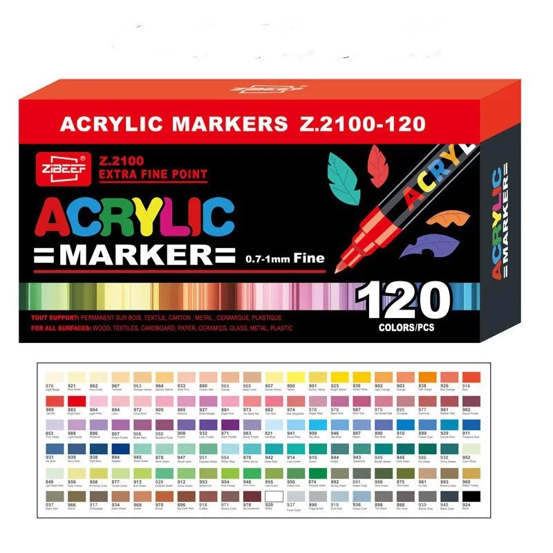 60/84/120 Colors Acrylic Paint Pens Set Marker Pen Markers Artist Rock Painting Glass Ceramic Fabric DIY Card Making Art Supplie