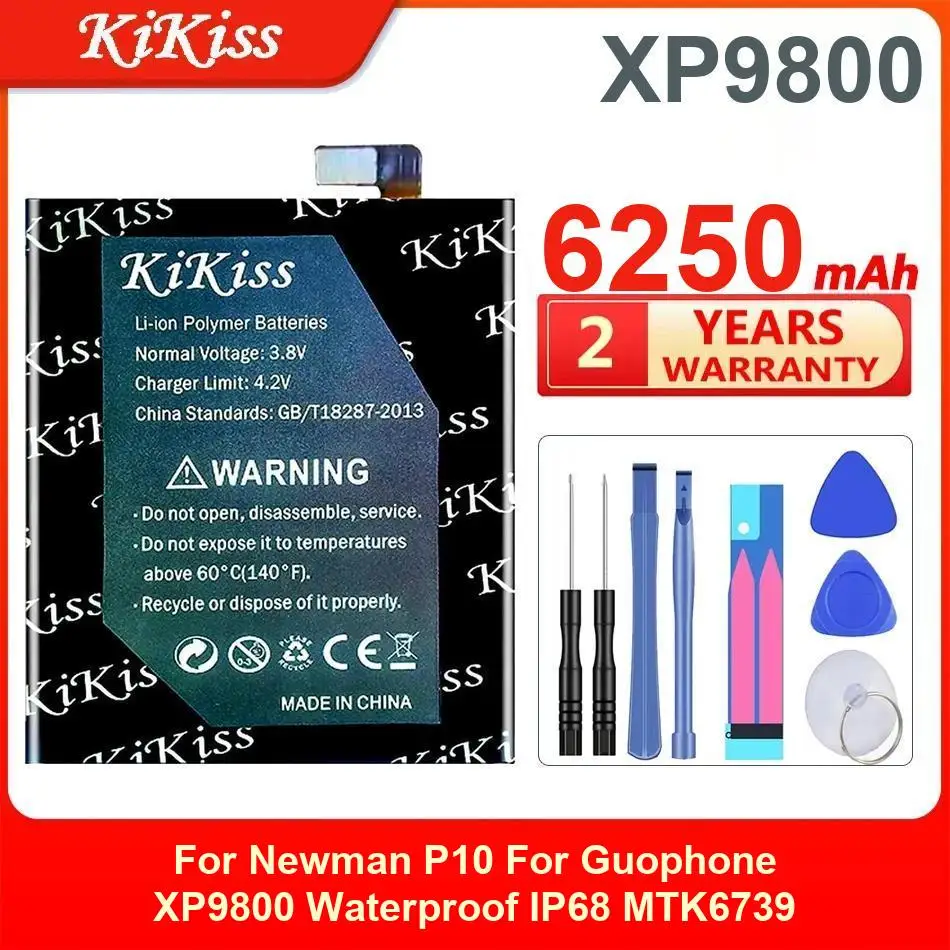 

6250 мАч Kikiss Battery XP9800 для Guophone Newman P10, водонепроницаемый IP68 MTK6739