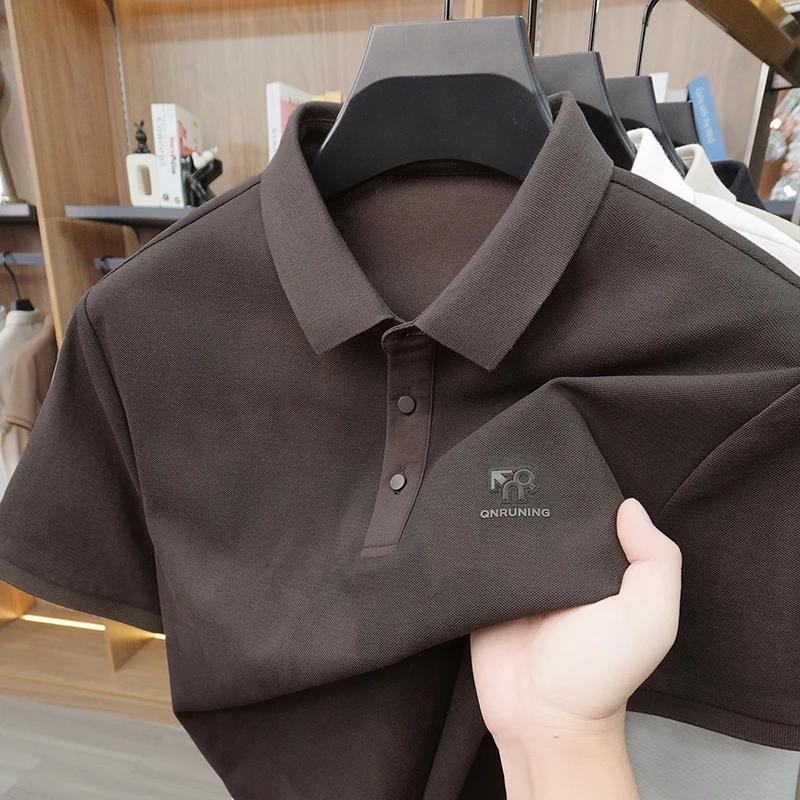

Summer New Men's Printed Short Sleeved Polo Shirt, Business Casual Breathable Versatile T-shirt for Men