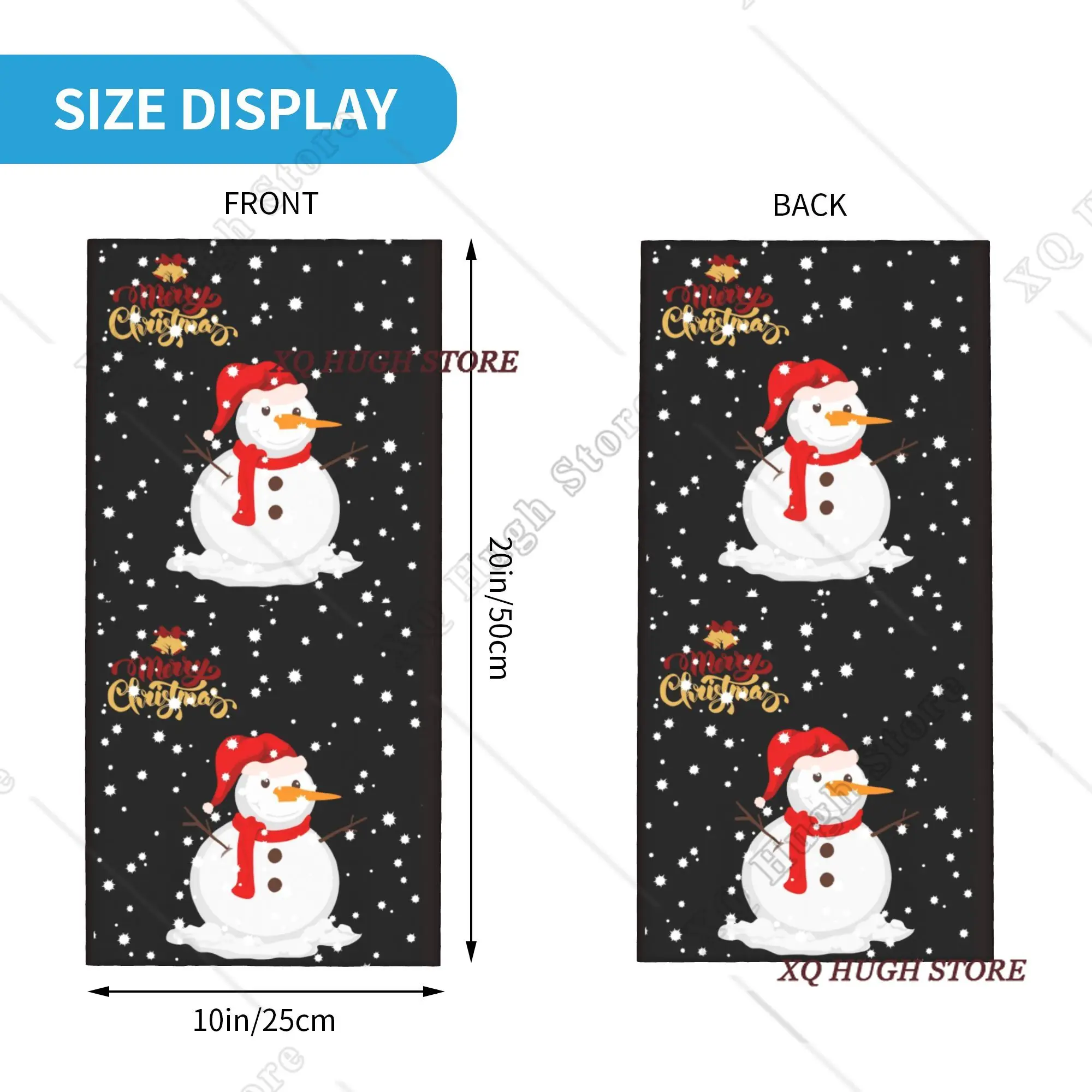 Custom New Year  Christmas  Neck Gaiter Men Women UV Protection Winter Snow man Gnome Bandana Scarf for Ski