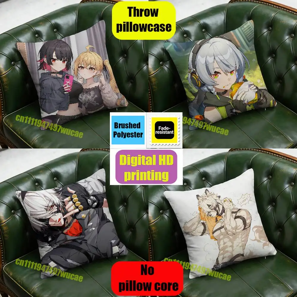 

For Z-Zenless Zone Zero Lycaon Ellen Throw Pillow Case 45x45cm DIY Square Pillowcase Square Office Cushion Cover