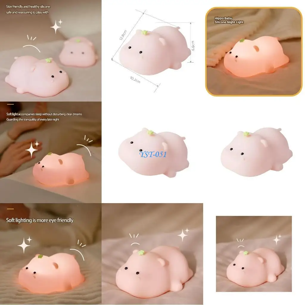 

E15A Нетоксичный светильник Riverhorse, сенсорная активация, 3 уровня освещенности, функция часов, слабый свет для спальни, в