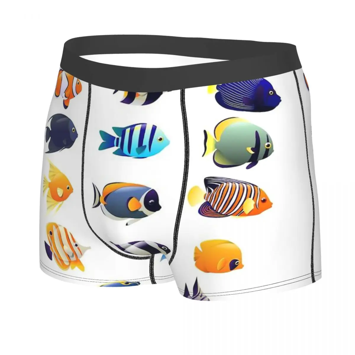 Various Colorful Tropical Fish Men's Boxer Briefs,Highly Breathable Underpants,High Quality 3D Print Shorts Birthday Gifts