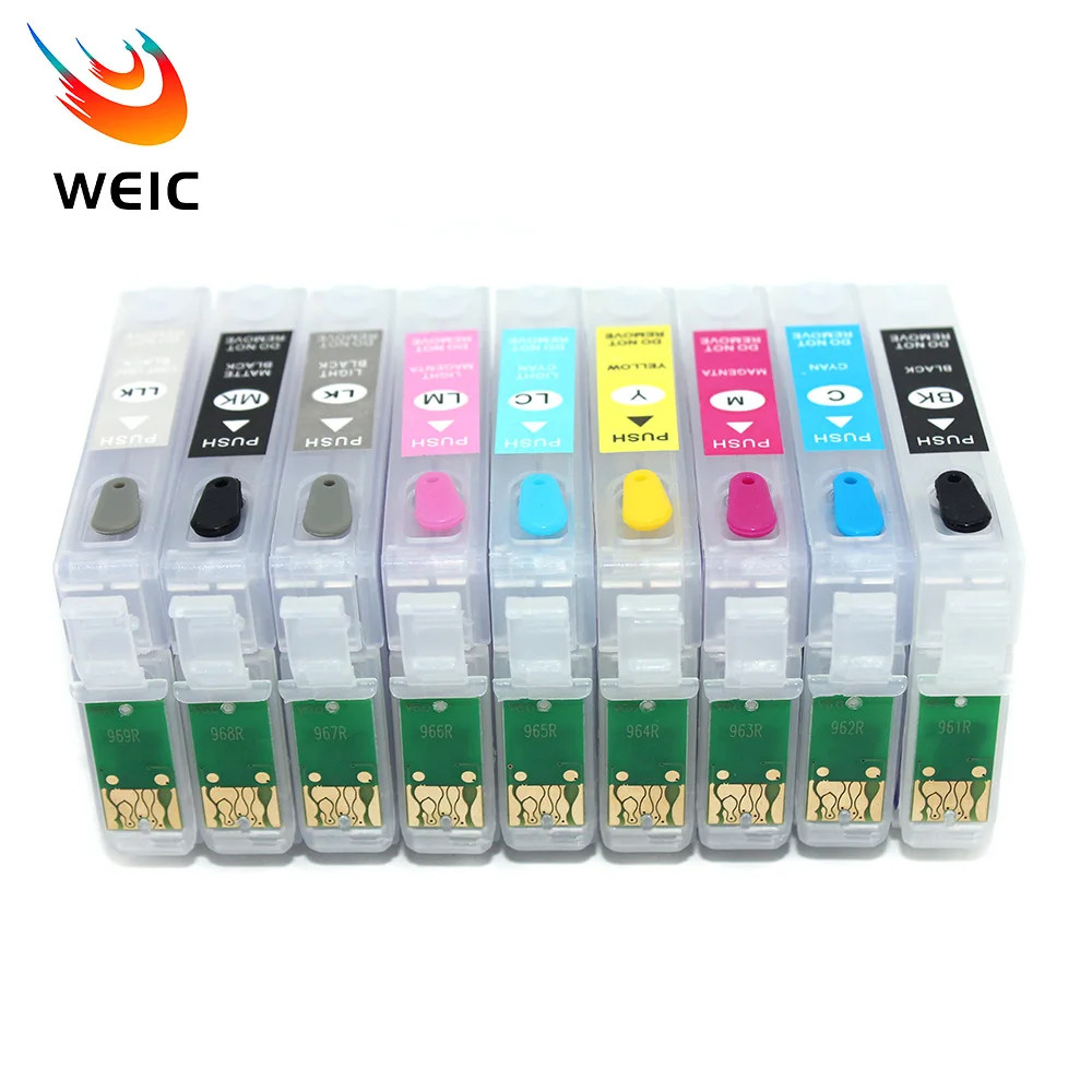 9PC/Set 96 T0961-T0969 Refill Ink Cartridge for Epson Stylus Photo R2880 Printer with ARC Chip