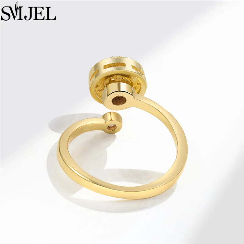 SMJEL 패션 벚꽃 불안 반지 여성을위한 Fidget Spinner 반지 귀여운 고양이 꿀벌 토끼 나비 회전 반지 결혼 선물
