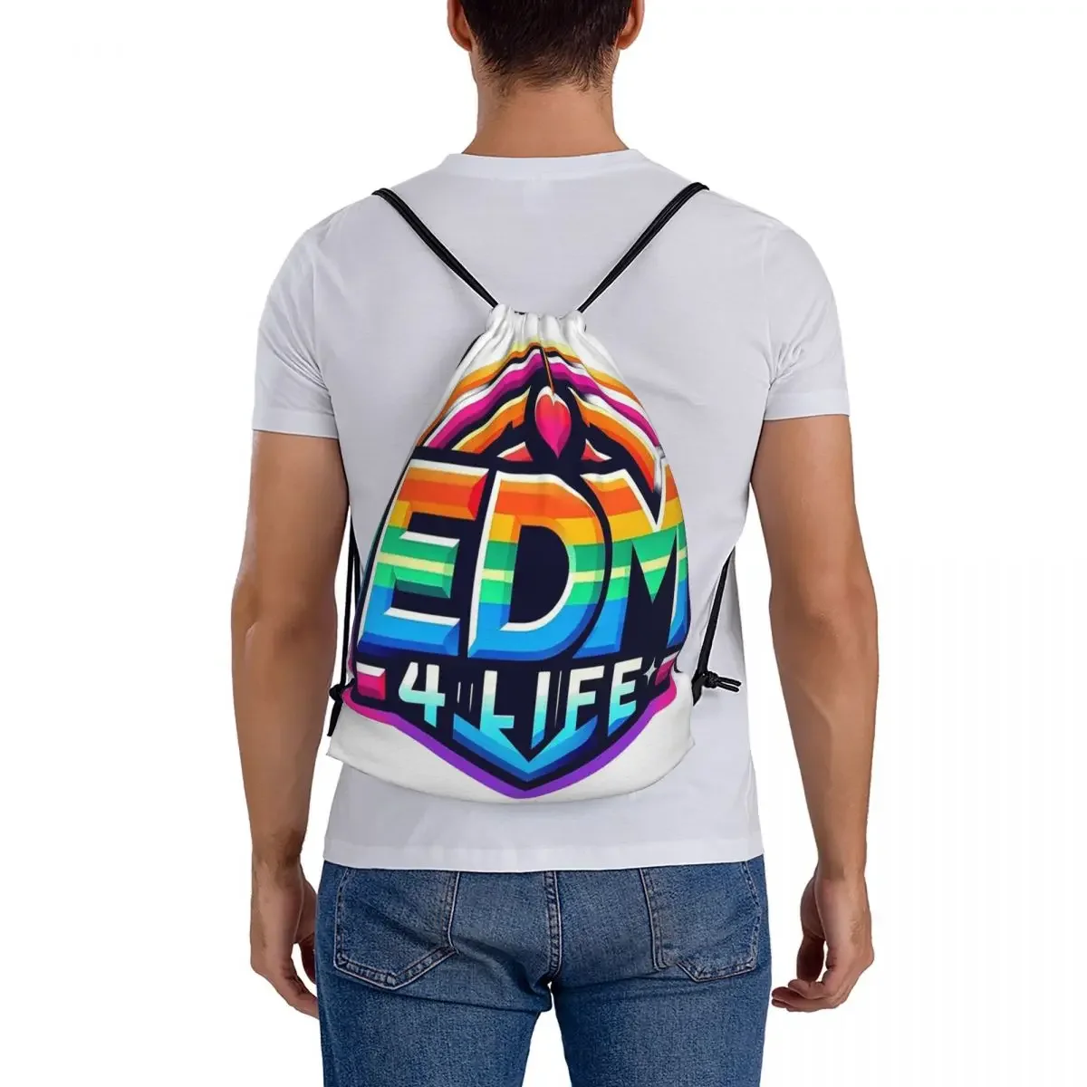 EDM 4 LIFE - EDC 휴대용 배낭, 드로스트링 번들 포켓 잡화 가방, 남녀공용 책가방