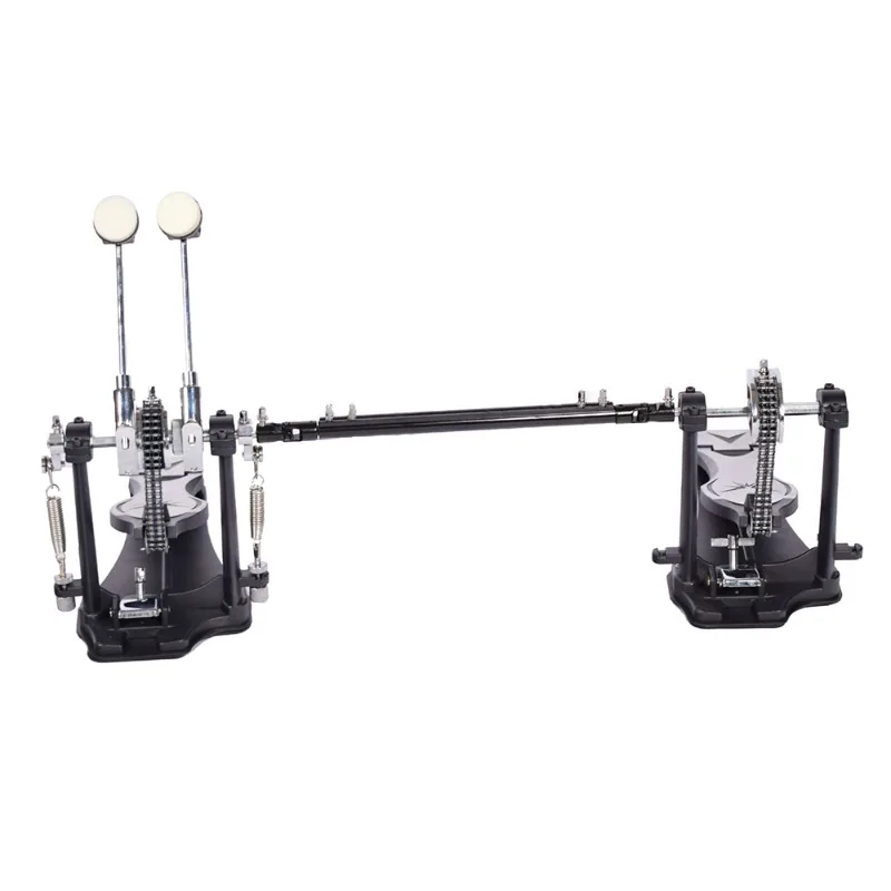 Drum Set Double Pedal Aluminum Jazz Drum Foot Pedal Alloy Double Chain Kick Pedals Tread Hammer Musical Drumsticks Accessories