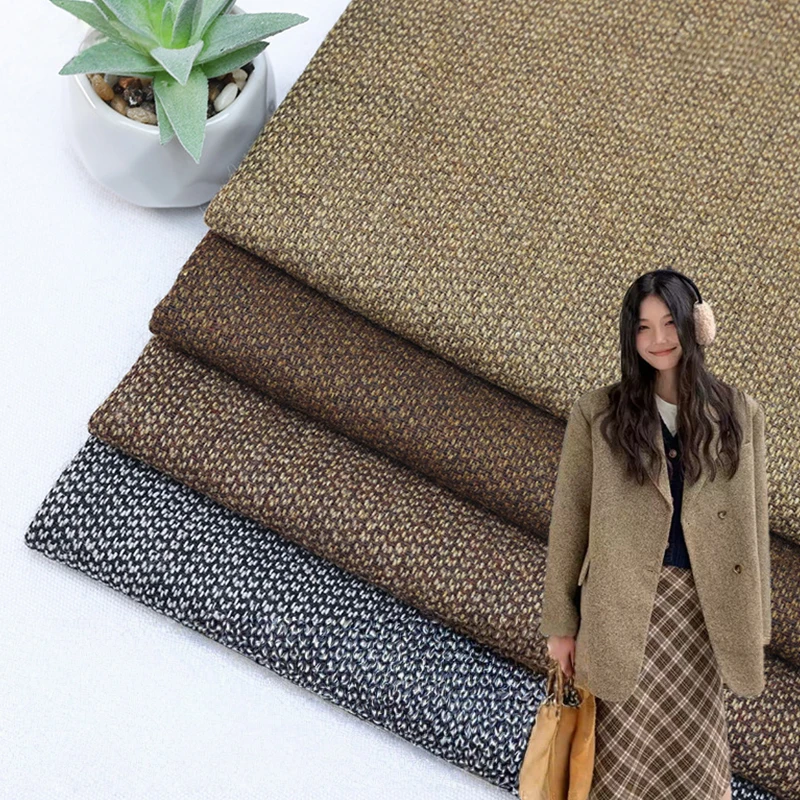 1m Tweed Wool Fabric Autumn Suit Coat Jacket Trousers Dress DIY Sewing Thick Textured Cloth Garment Handmade Materials view 3