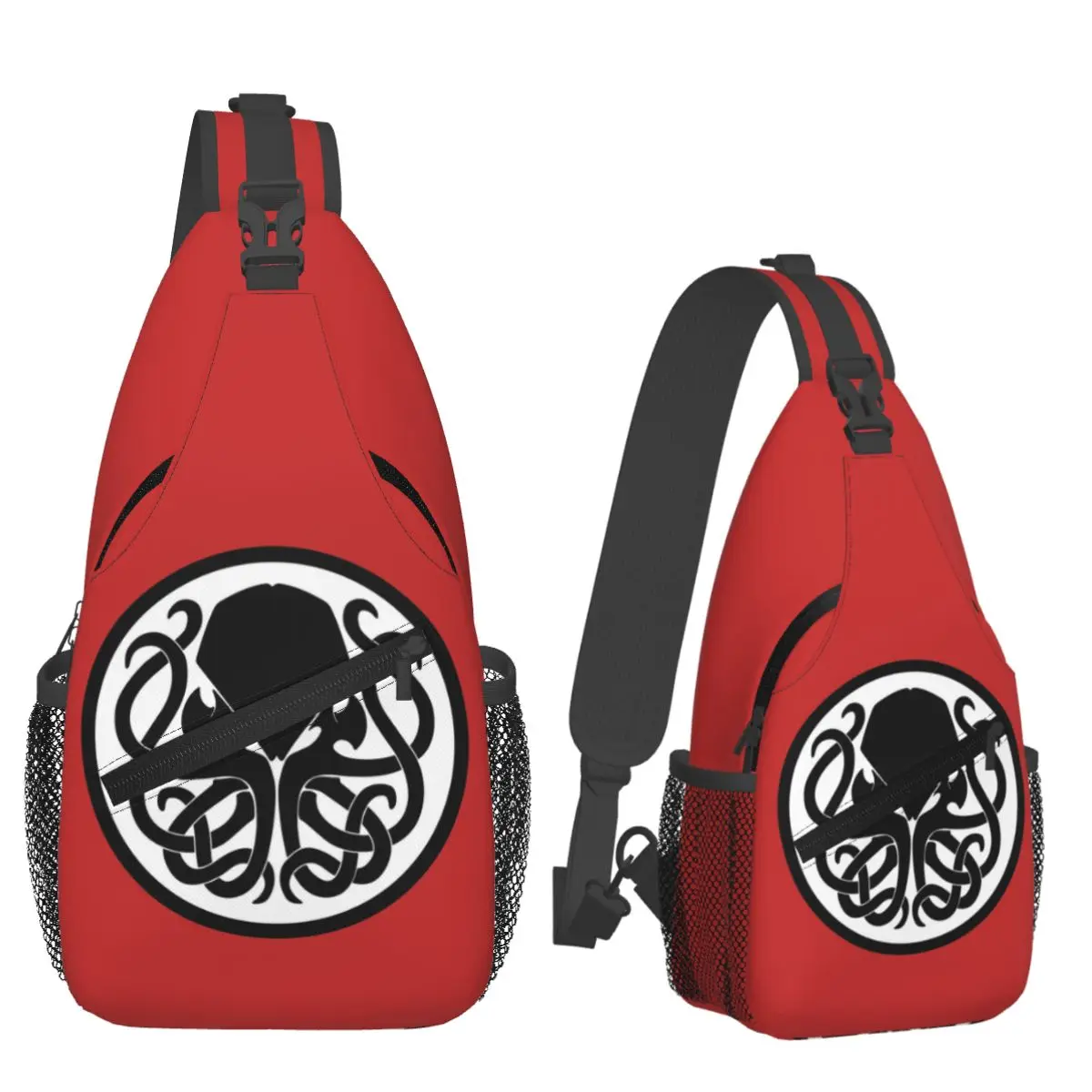 Cthulhu Monster Fantasy Ar Chest Bag Men Sling Crossbody Backpack Chest Bag Traveling Hiking Daypack Shoulder Bag