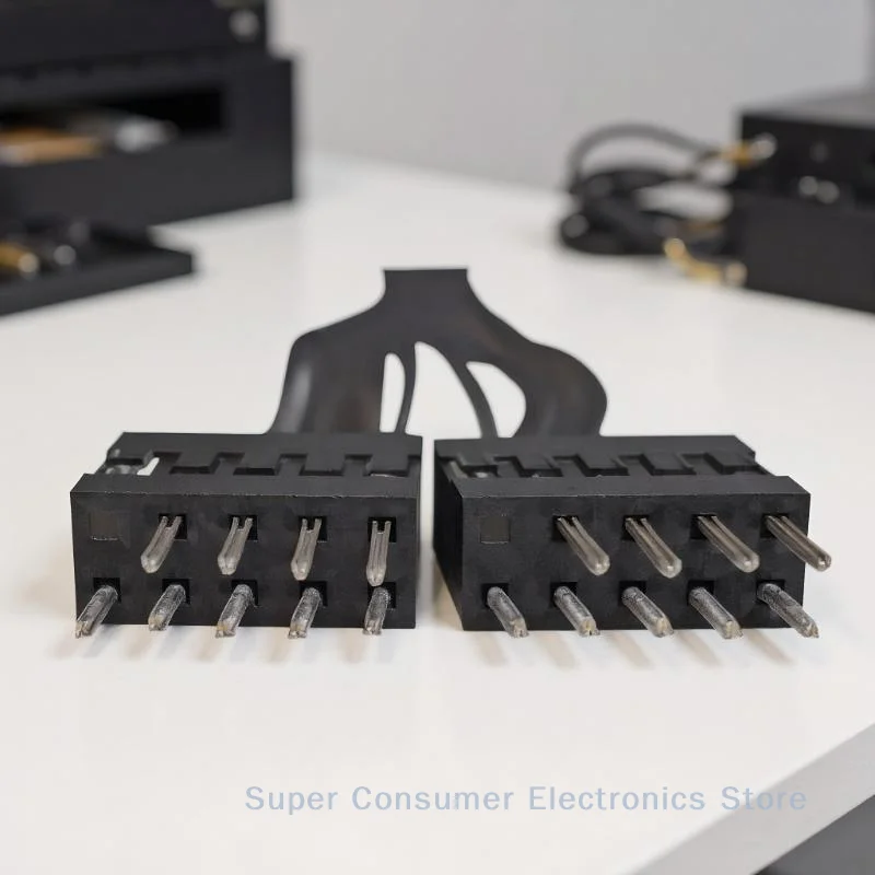 9-Pin 1 to 2 Line Splitter Switch, 1Pc Dual Power On/Off & Reset Control Cable for Desktop Computer