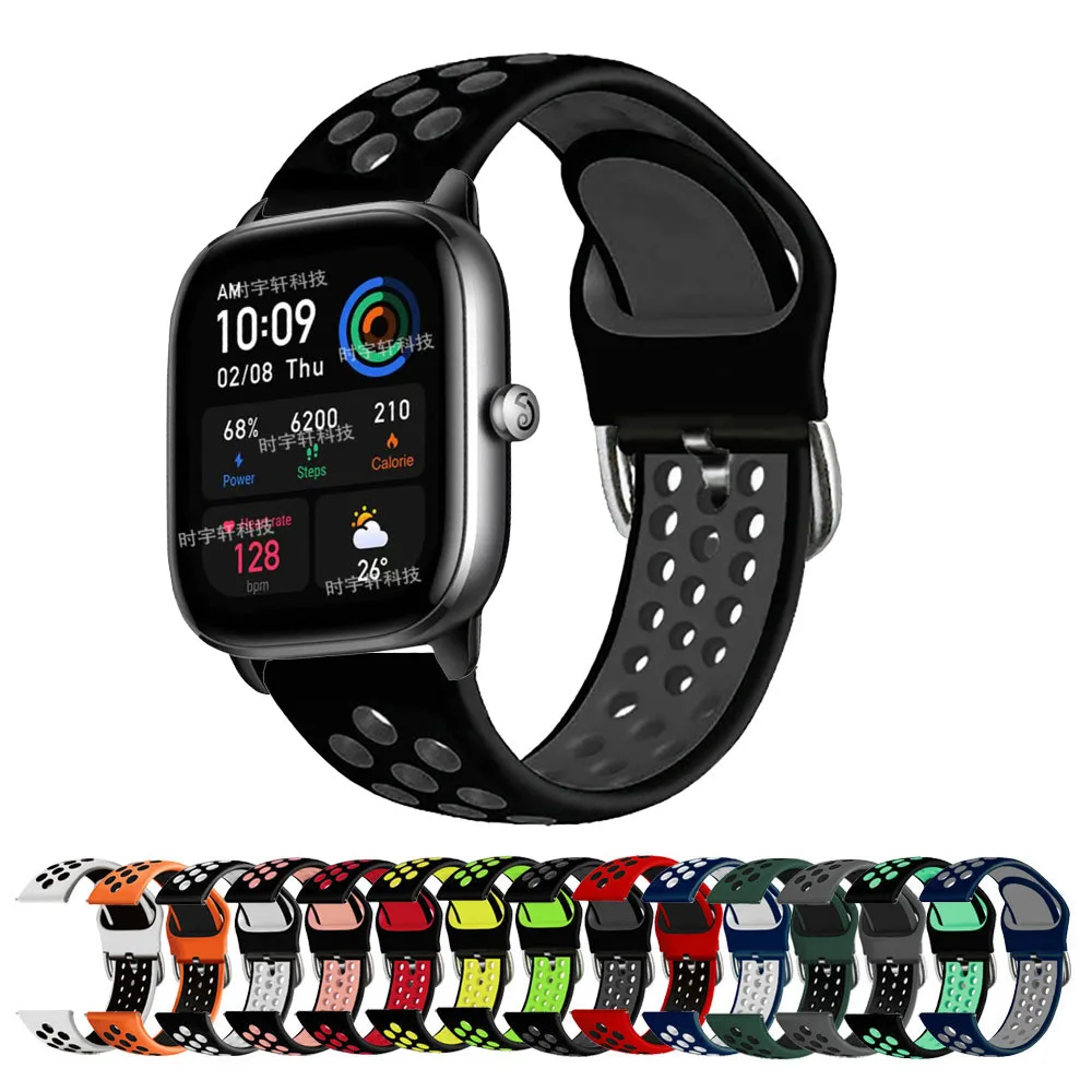 Amazfitウォッチ用ストラップ,スマートウォッチ用シリコンバンド4/2/3/gts 2/ts4 mini/gtr 42mm,Amazfit Bip/3/s/u pro 20mm