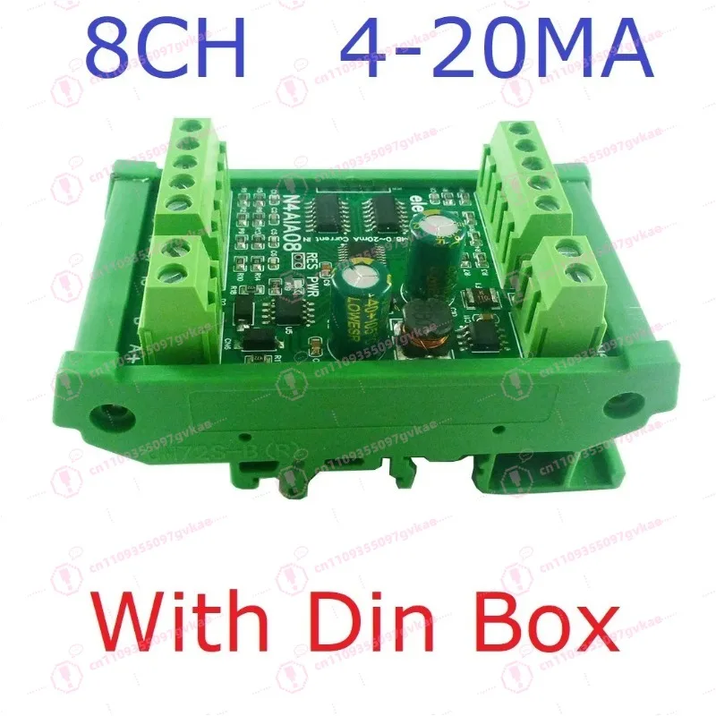 ​8 Channel 4-20MA to RS485 Current Analog Input Collector DC 7-25V for PT100 K Pressure Sensor
