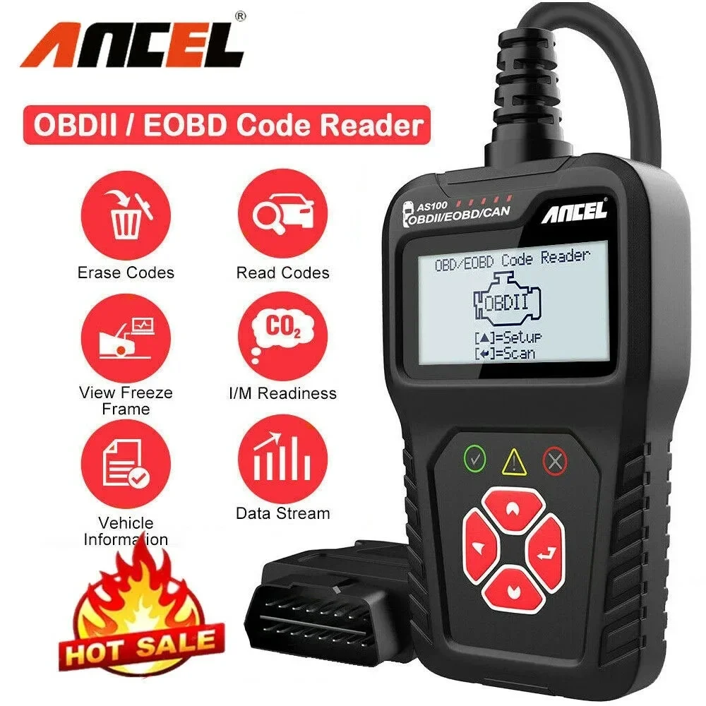 

ANCEL AS100 OBD2 Car Code Reader Automotive Vehicle Universal OBD2 Scanner Check Engine Fault Diagnostic Scan Tool PK ELM327