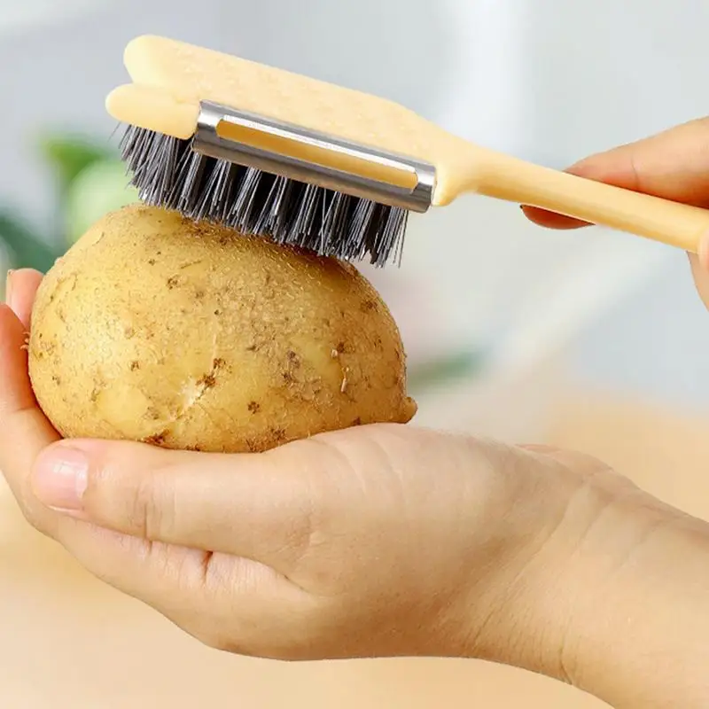 Fruit Brush Scrubber Vegetable Scrubber Brush Multifunctional Potato Peeler Kitchen Cleaning Brush Carrot Peeler For Peeling