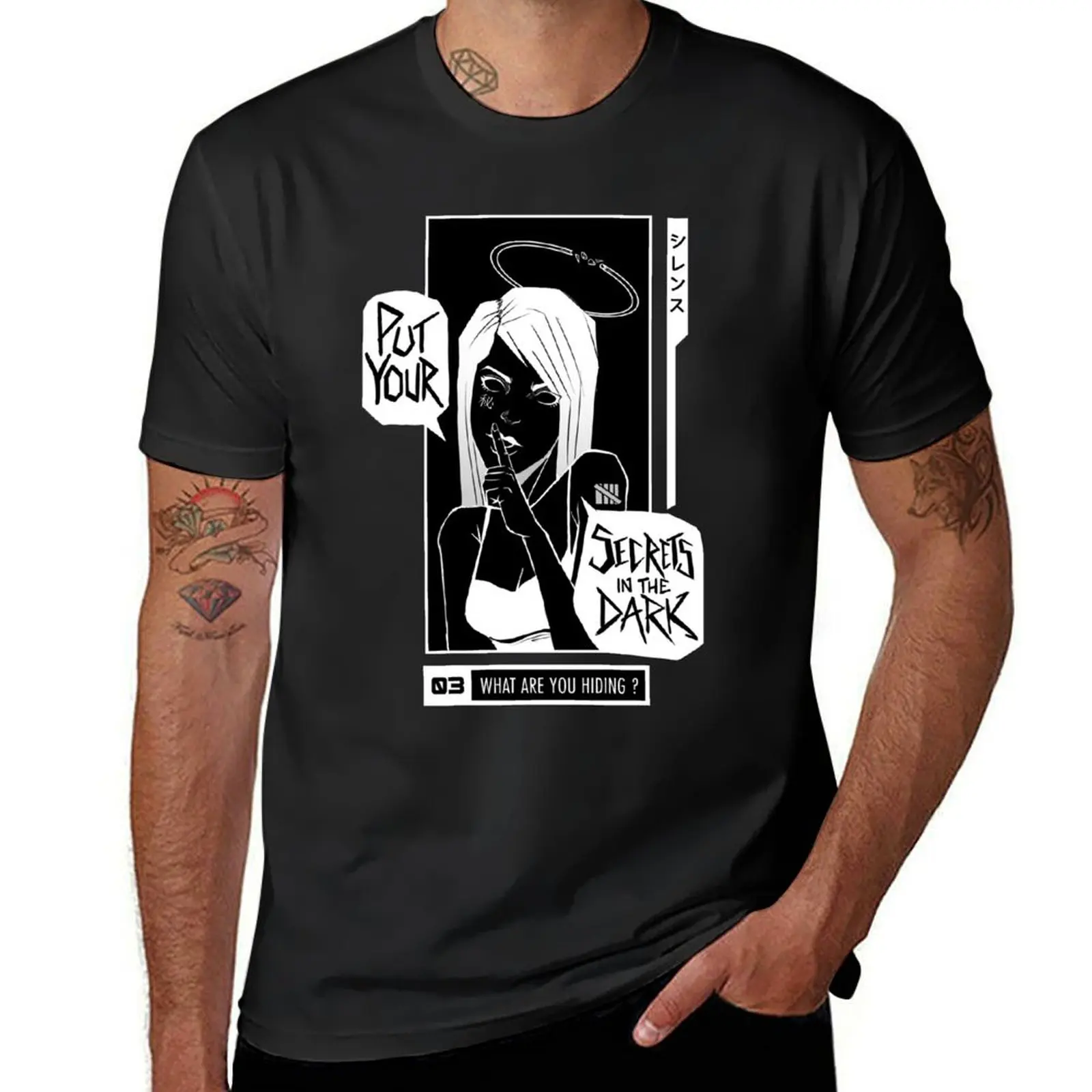 Put your secrets in te dark T-Shirt quick drying Blouse oversizeds customs oversized t shirt men