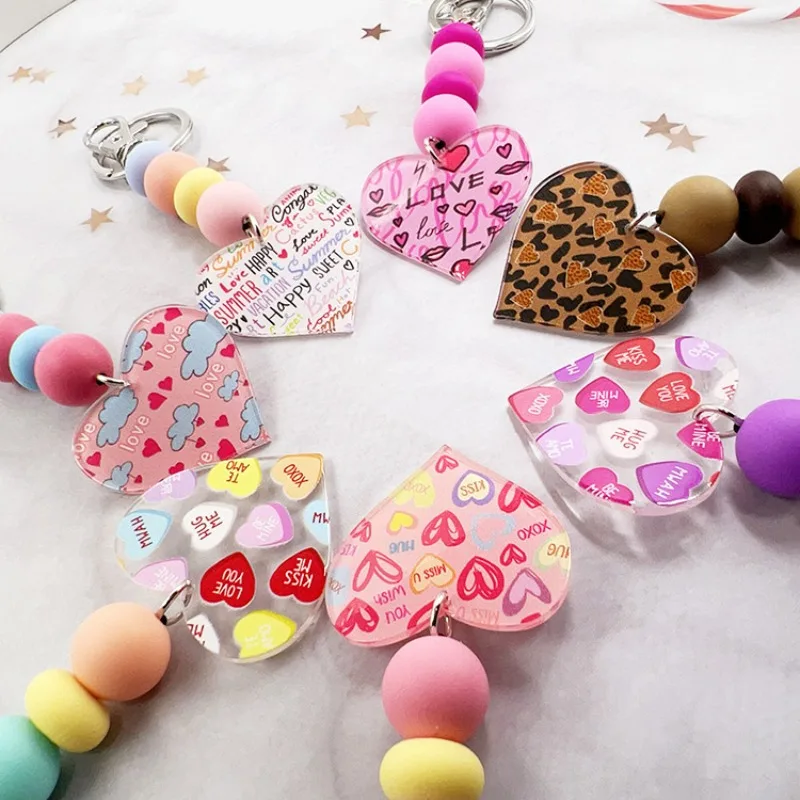 

Fashionable and Romantic Silicone Bead Keychain Women's Handbag Pendant Key Hanging Accessory