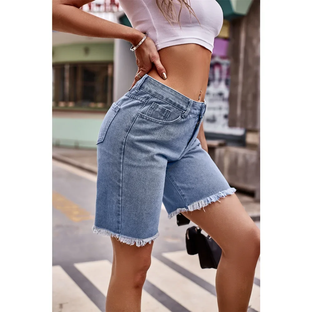 

Шорты с поясом, джинсы, женские мешковатые Y2K, модные прямые винтажные уличные джинсовые шорты, летние свободные женские джинсовые шорты