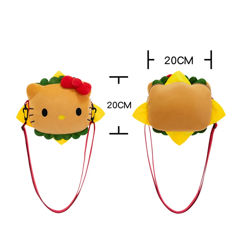 귀여운 버거 가방 만화 헬로 키티 포차코 숄더백 크로스백 소녀 애니메이션 달콤한 메이크업 가방 조절 가능한 패션 선물