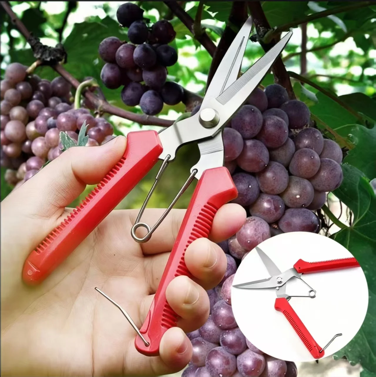Straight Head Pruning Shears Non-slip HandleStainless Steel Outils Manuels for Bonsai Flower Fruit Tree Gardening Hand Tool