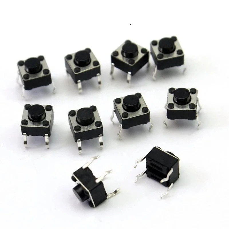 100pcs/lot Mini Micro Momentary Tactile Push Button Switch 6*6*5mm 4 Pin ON/OFF Keys Button  6x6x5mm，Circuit board button