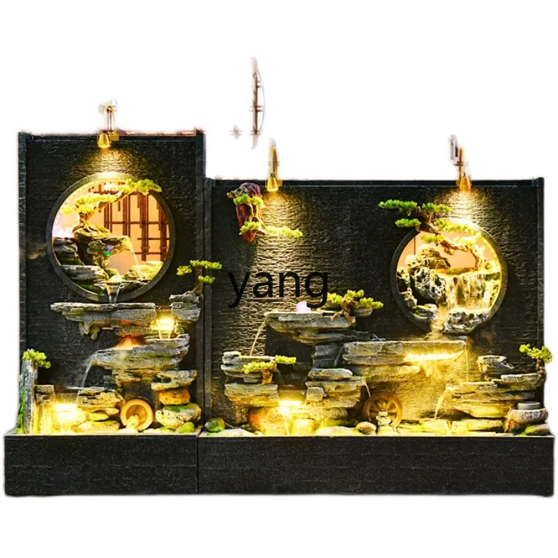 

ZL rockery water curtain wall fountain water feature ornament courtyard hotel water screen partition