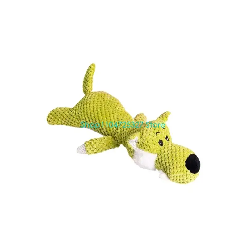 لعبة مضغ الذئب المولي المخملية من D8KF مع صوت لتنظيف تسنين الجراء #2