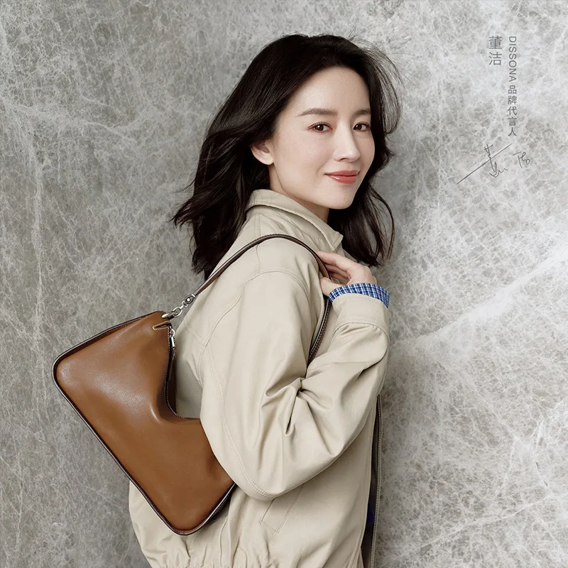 

DISSONA Vegetable-Tanned Cowhide Women's Toast Shoulder Bag Underarm Hobo Bag Boston Bag 2025