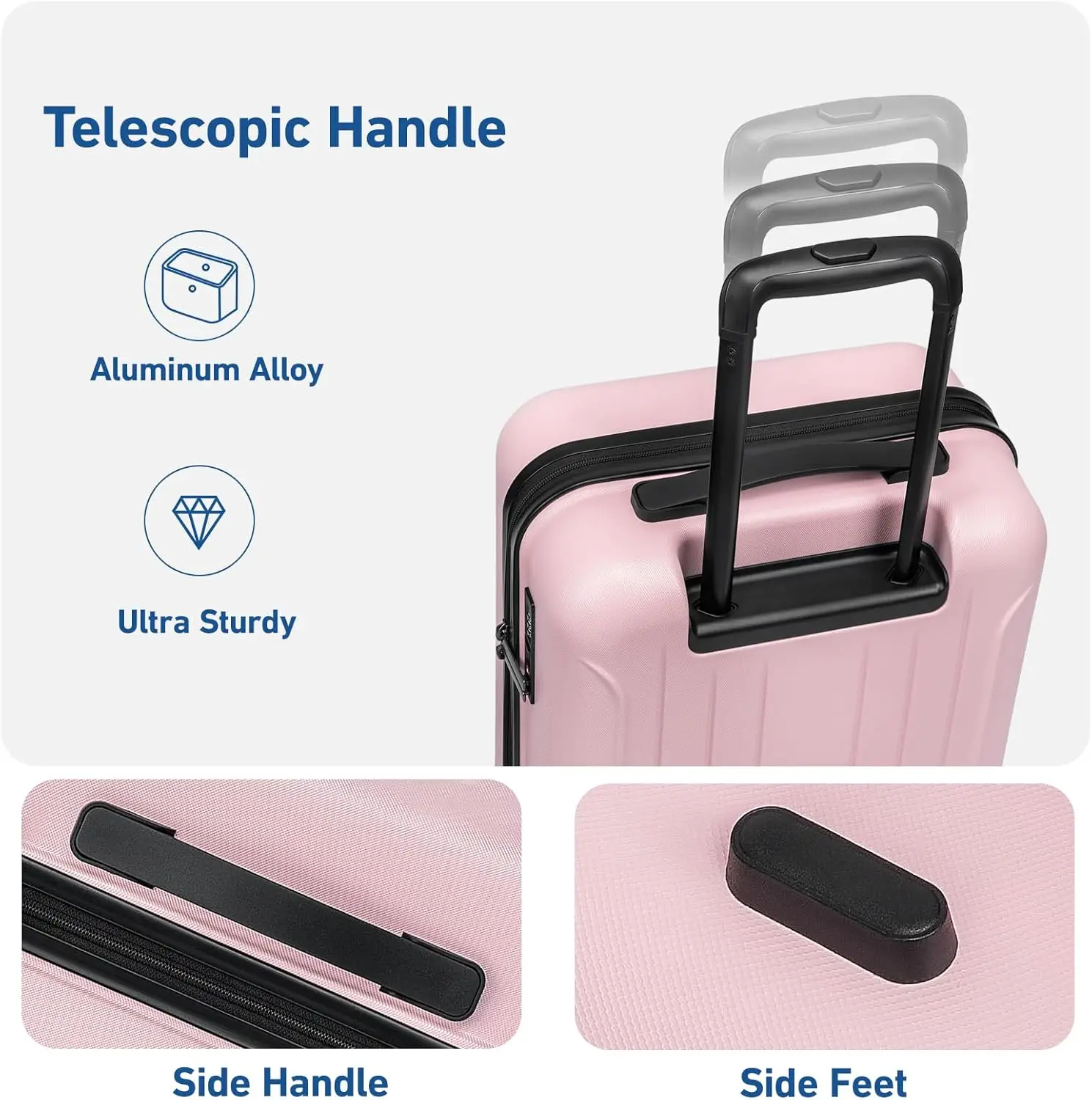 Pink 2-Piece Hardshell Luggage Set with Double Spinner Wheels & TSA Lock (20'/24')
