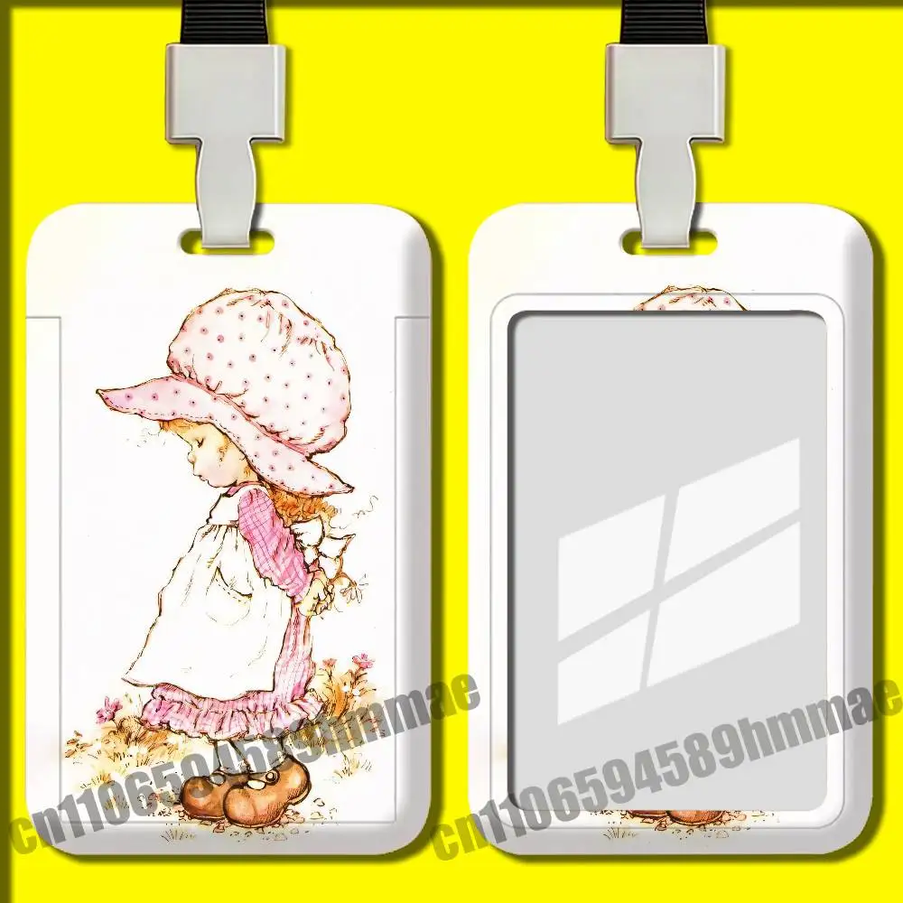 For Sarah Kay Girl Employee ID Card Holder Office Badge Student Bank Work Credit Holders Hard Case Shell