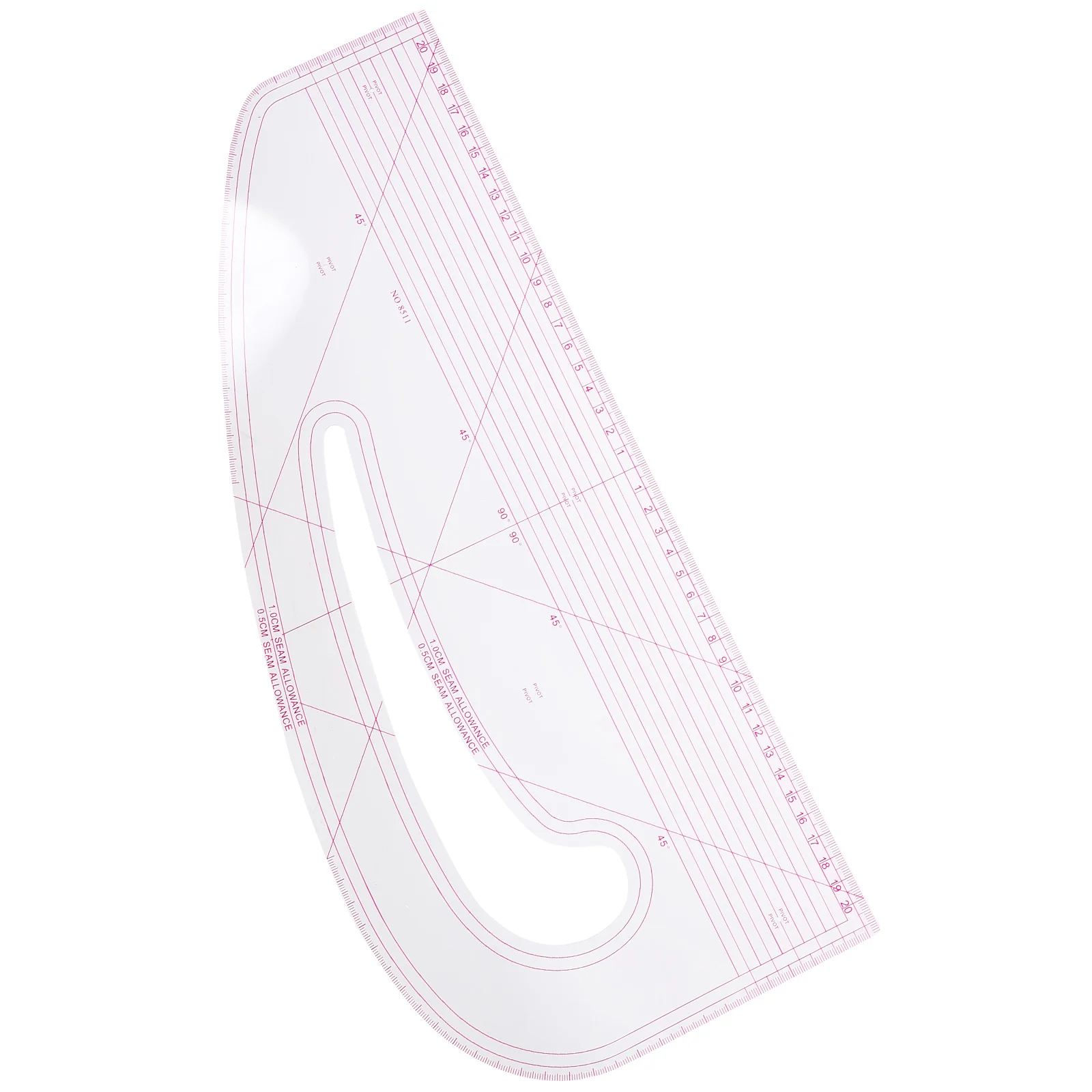 Righello per classificazione curva Bigodino francese con orlo caldo trasparente per cucitura di modelli PC per principianti che realizzano tessuti da donna