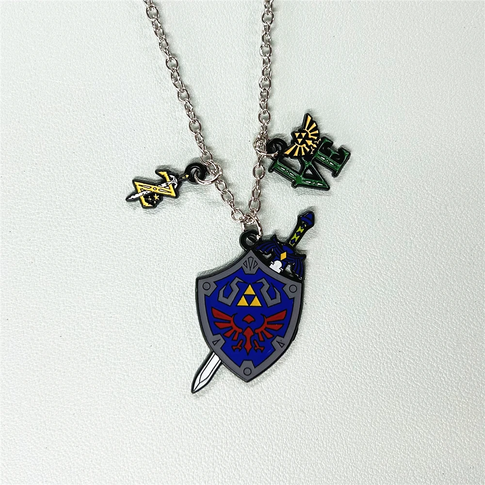 JYYH Classic Arcade Games Necklace Fashion Shield Metal Jewelry Small accessories Man Gift