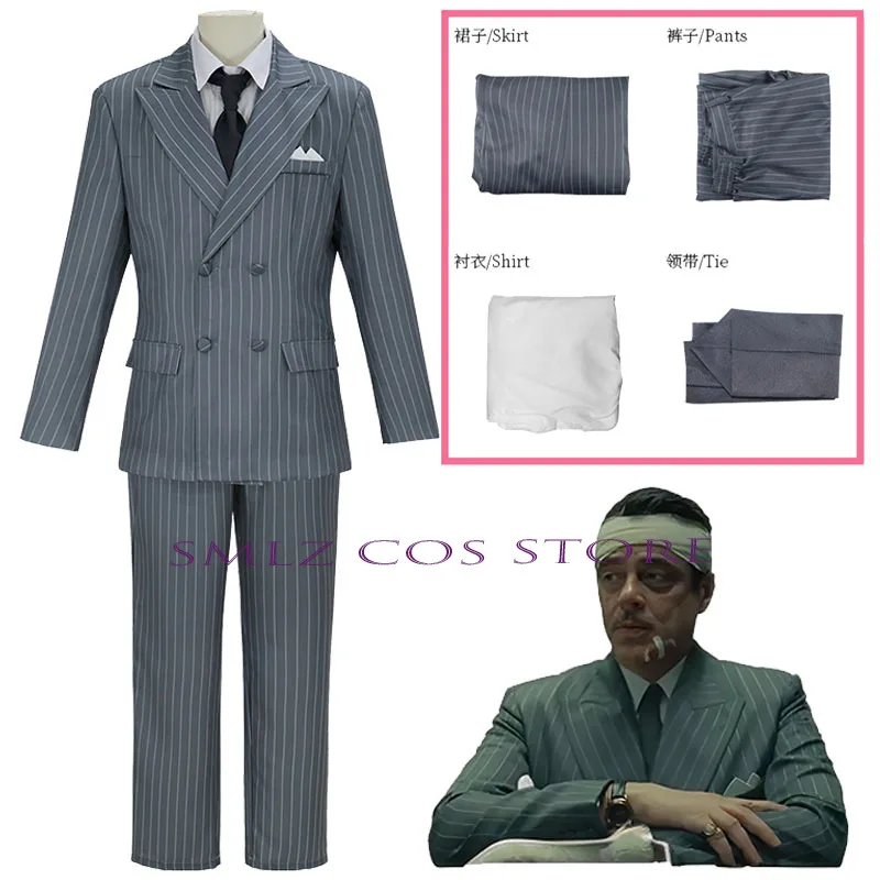 

Zsa-zsa-Korda Cosplay Funny Movie The Phoenician-Schemes Costume Man Korda Suit Uniform Set Party Role Play Outfit for Adult