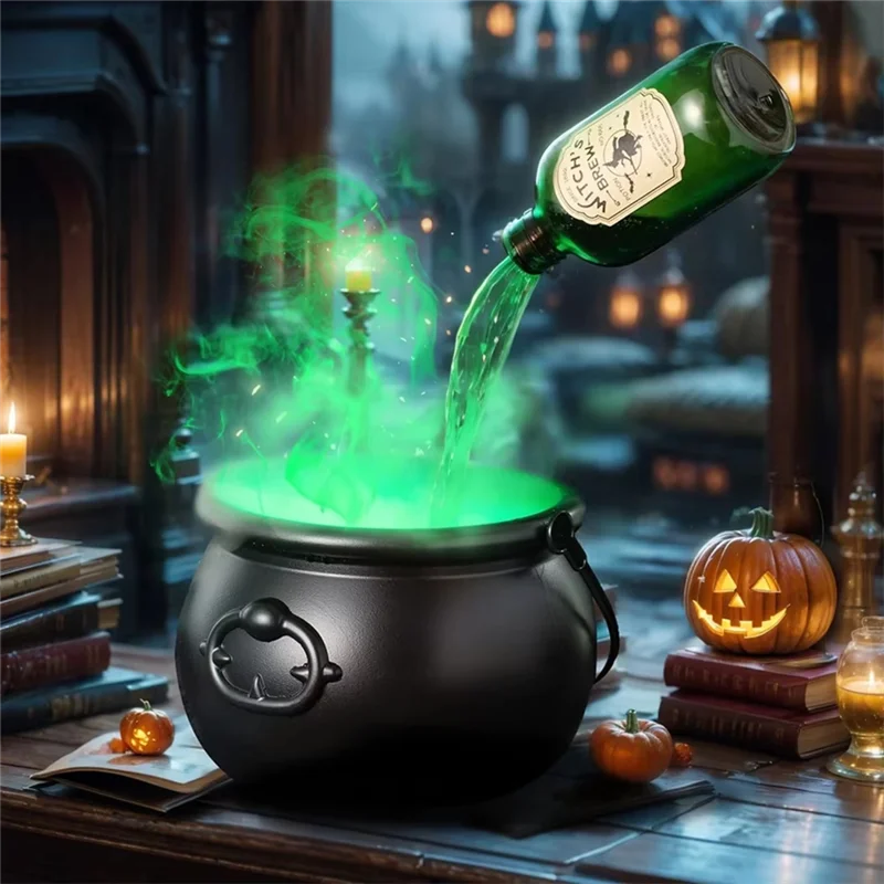 

【KITS】Halloween Decorations Indoor-Cauldron With Magic Floating Potion Bottles And Diffuser For Spooky Atmosphere
