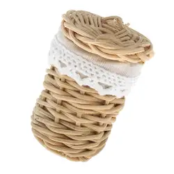 MINIATURE DOLLHOUSE 1:12 SCALE WOVEN LAUNDRY BASKET MODEL TOY