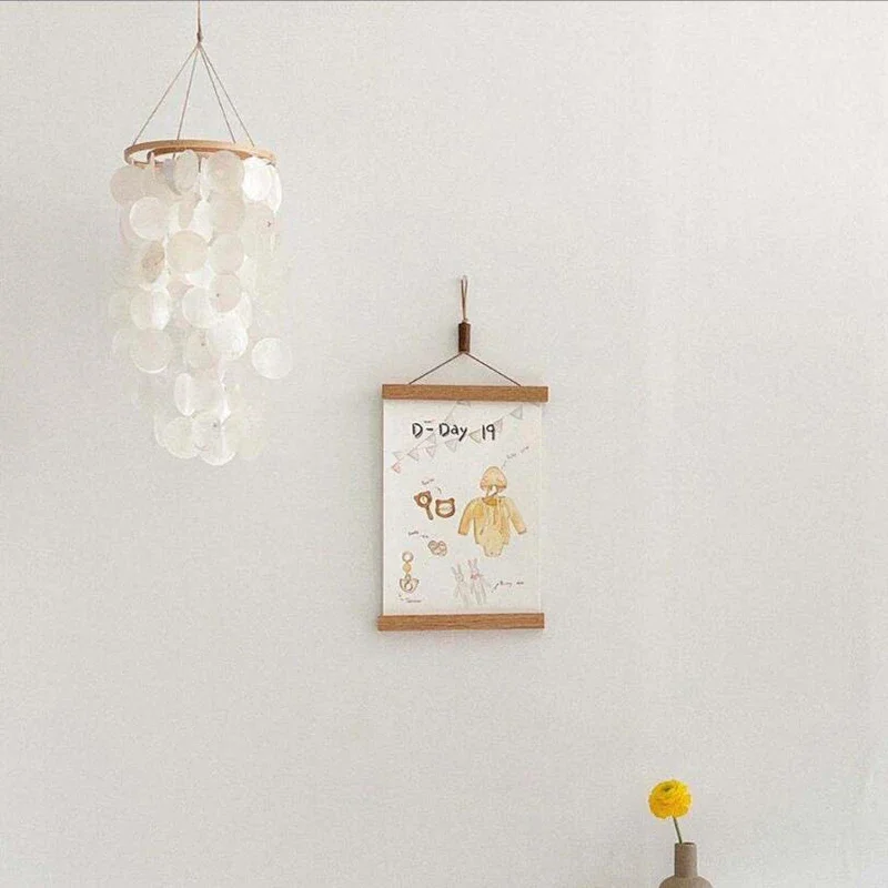 INS Stile nordico Sonagli per bambini Conchiglia fatta a mano Campanelli eolici Culla Letto Campana Camera dei bambini Asilo nido Appeso Decor Puntelli per fotografia