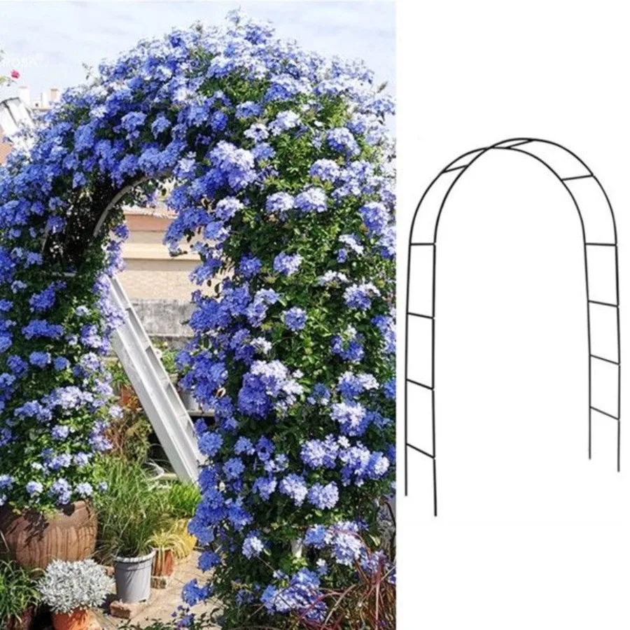 

7'8 H x 4'5 W Metal Garden Arch Trellis Adjustable Arbor Trellis for Garden Climbing Plants Support Black