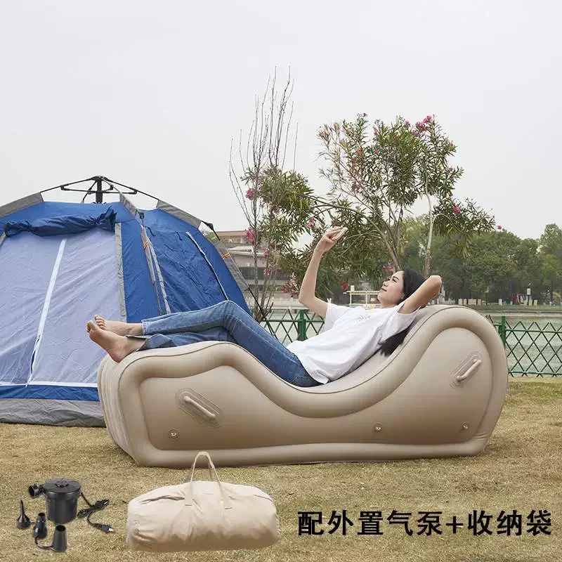 Sofá perezoso Simple, reclinable, totalmente automático, portátil, para exteriores, cojín de aire, sofá inflable de PVC