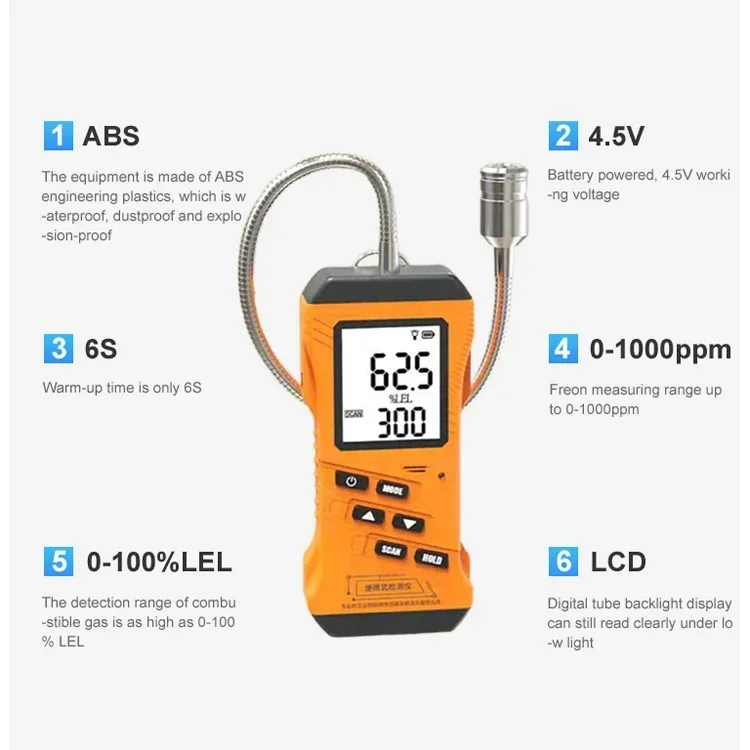 SEM332B كاشف الهيدروجين كاشف تسرب الهيليوم كاشف الغاز للمنزل الآمن T تنبيه Rv غاز البروبان