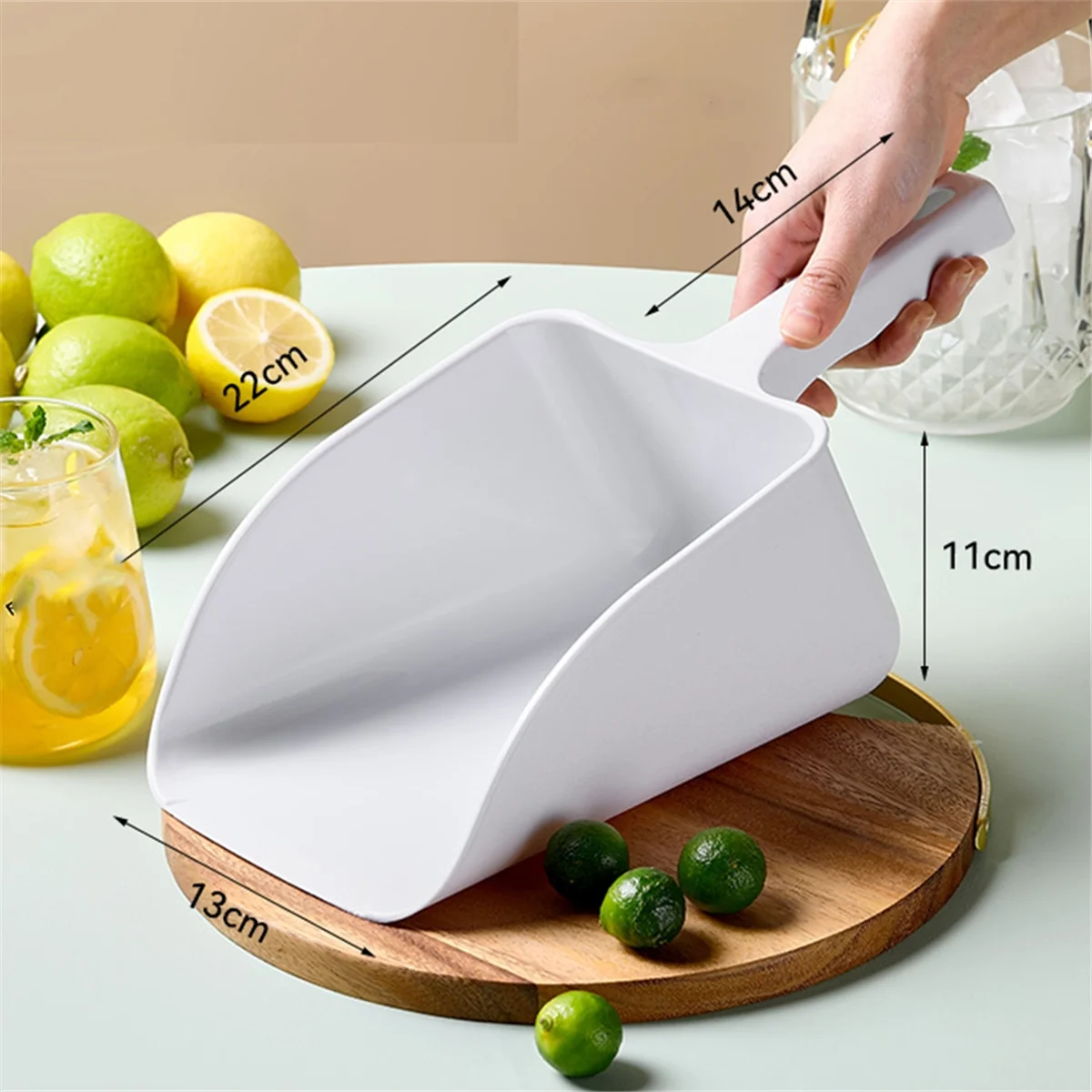 

ABNQ Ice Shovel Plastic Integrated Food Shovel Sugar Shovel Flour Grain Nuts Dried Fruit Melon Seeds Supermarket Rice Shovel