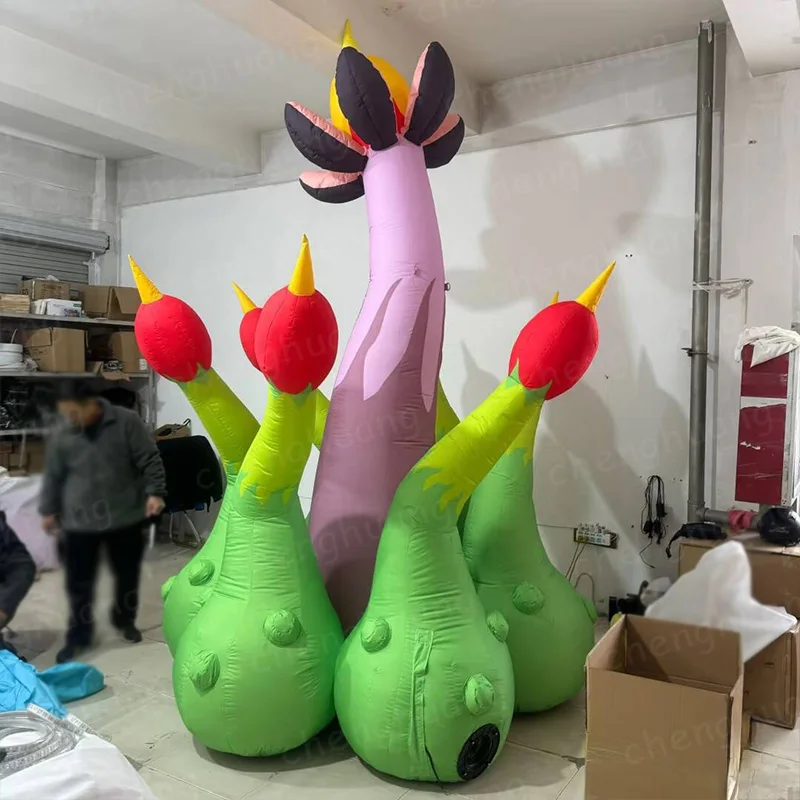 

Надувные цветы, растительные воздушные модели с воздуходувками, наружный квадрат и украшение торгового центра и рекламный реквизит.