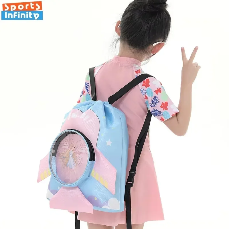 Girl Boy Children's Cartoon Swimming Bag Waterproof Kids Dry and Wet Separation Swim Backpack Clothes Goggles Storage Pouch