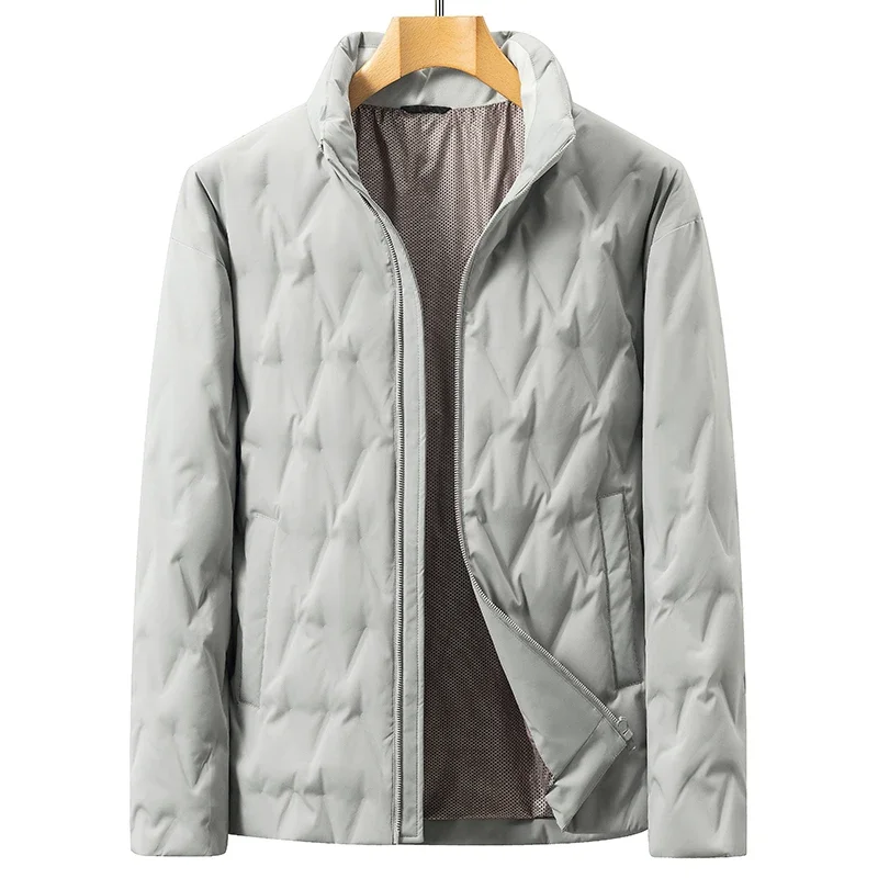 Casual Men's Stand Collar Duck Down Jackets 2026 Autumn Winter Lightweight Warm Puffer Coat Outwear Windproof Top Parka Clothing