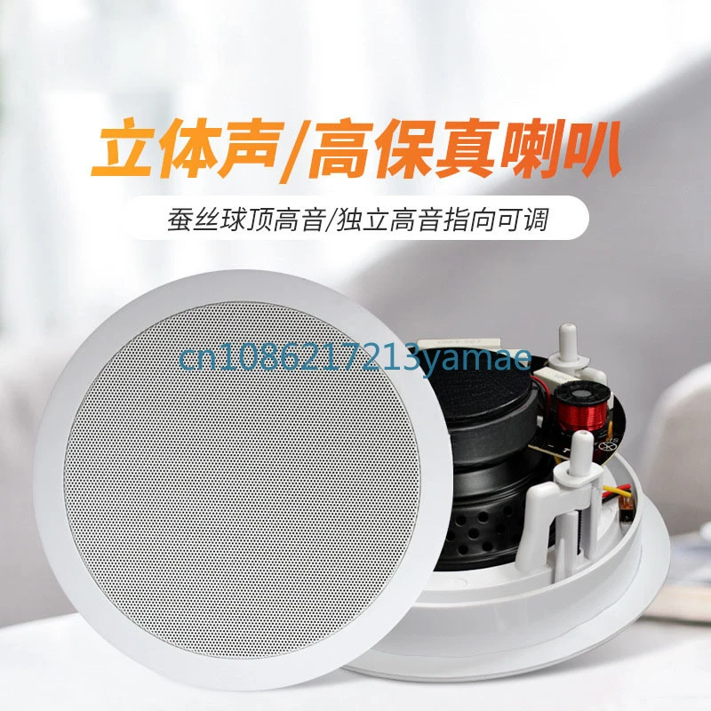 Ceiling Speaker Background Music Speaker 25W Power Stereo Surround High Fidelity Fixed Resistance Coaxial Line Speaker