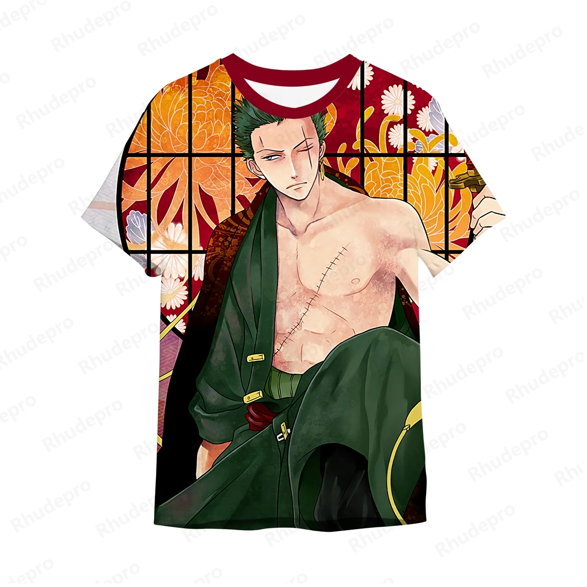 2024 Nieuwe Japan Anime Nieuwe One Piece Portgas D Ace 3d Print Cosplay T-Shirt Dames En Kinderen Straat T-Shirts Grote Top