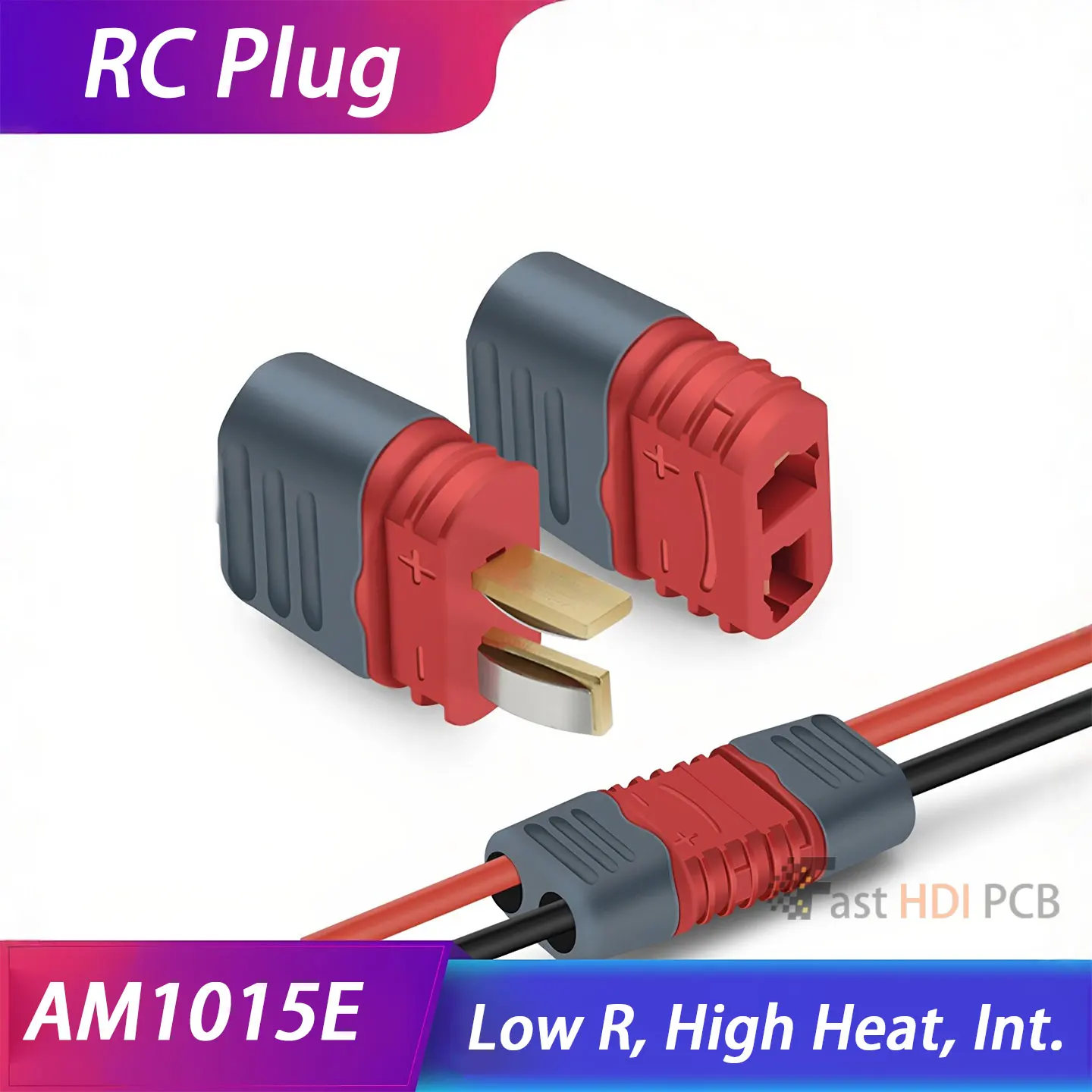 AM1015E T Connector 25A 50A Gold Plated DC Power RC Plug Male Female Set with Wire 15CM for Drone RC Model Battery Controller