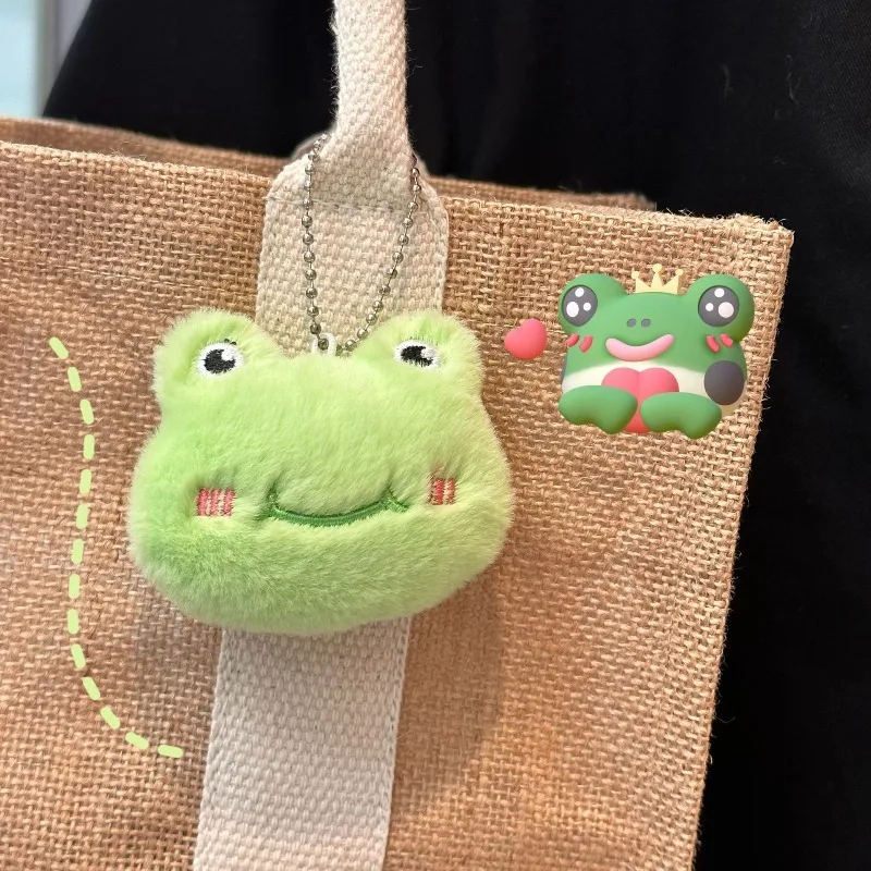 

Cute Animals Plush Doll Keychain Panda Rabbit Plush Keyring Squeeze Squeaking Kawaii Frog Doll Keychain Backpack Pendant Decor