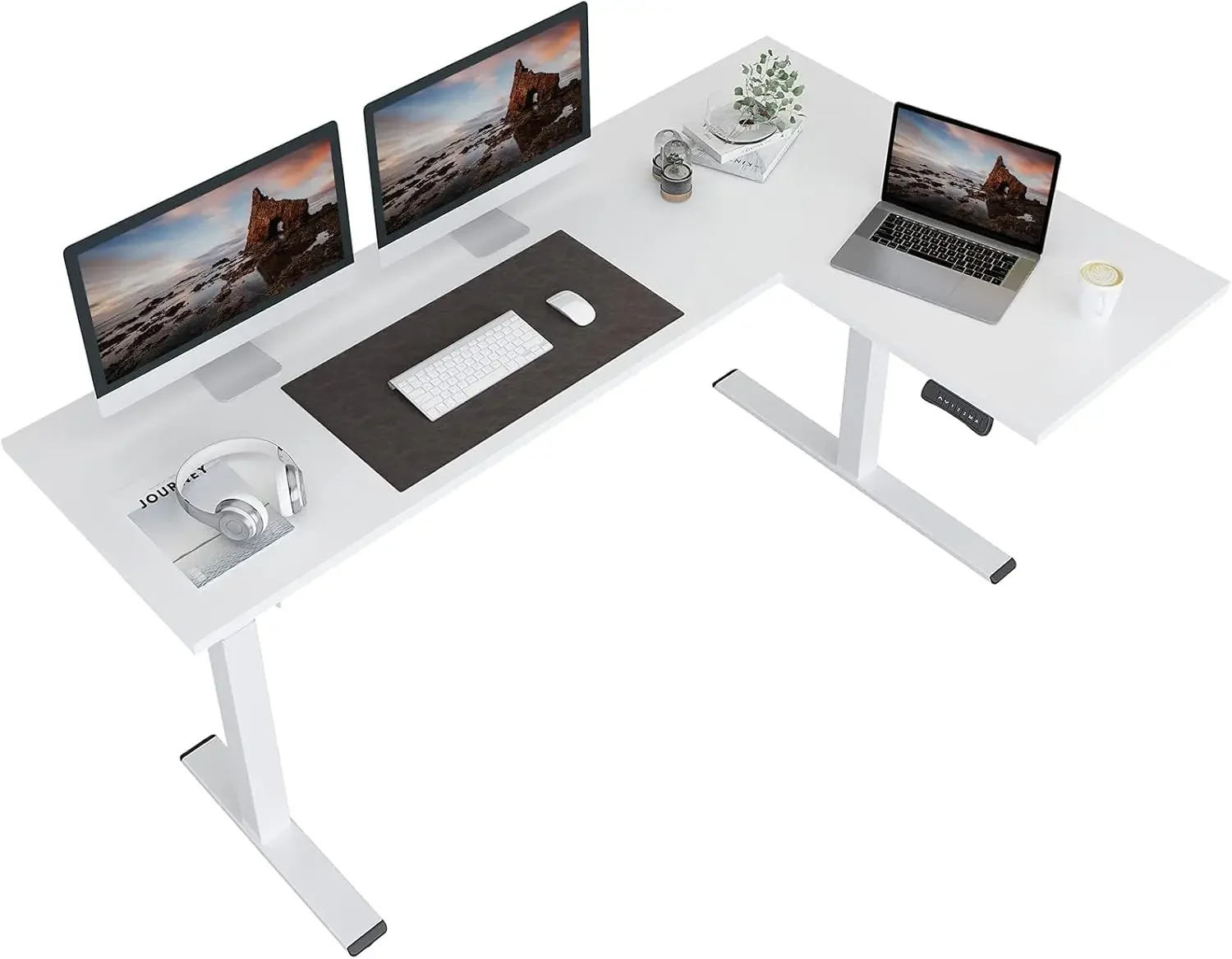 

FLEXISPOT Corner Desk Dual Motor L Shaped Computer Electric Standing Sit Stand Up Desk Height Adjustable Home Office Table with